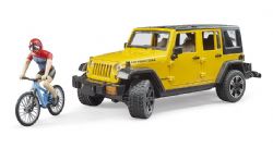 BRUDER - JEEP WRANGLER RUBICON AVEC VÉLO DE MONTAGNE ET FIGURINE